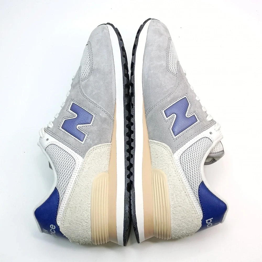 New Balance 574 Sneaker Men Size 12 Grey Blue U574SPB Suede Mesh